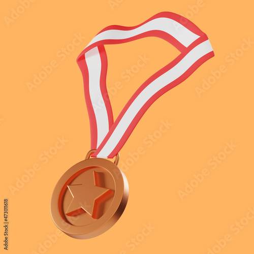 bronze medal 3d illustration