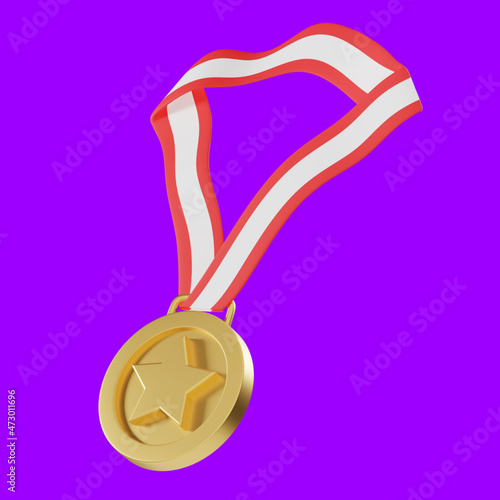 gold medal 3d illustration