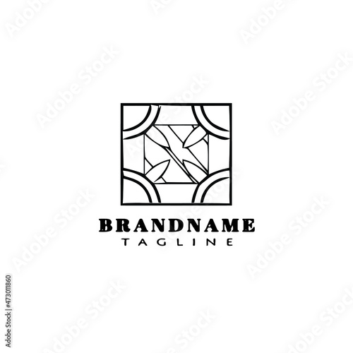 cute tiles logo cartoon icon design template black isolated vector illustration