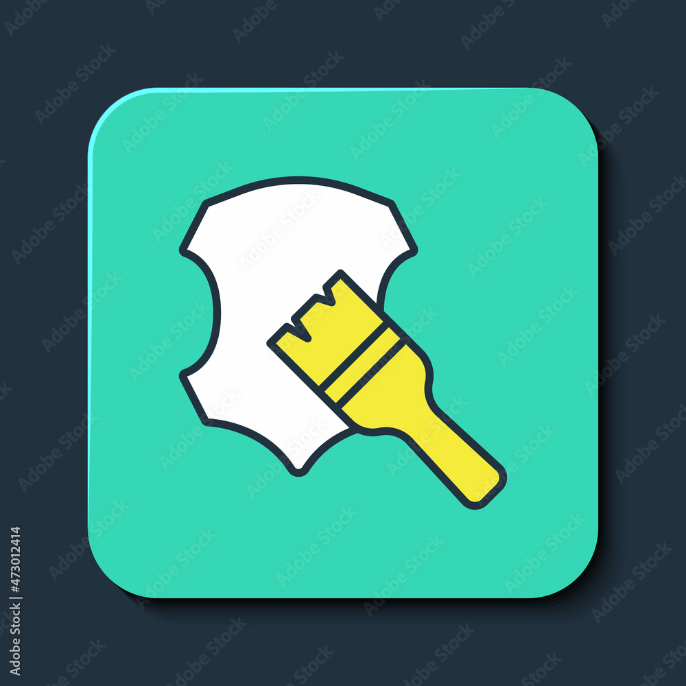 Filled outline Leather icon isolated on blue background. Turquoise square button. Vector Filled outline Leather icon isolated on blue background. Turquoise square button. Vector