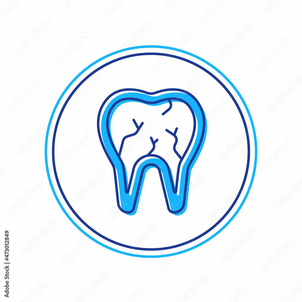 Filled outline Broken tooth icon isolated on white background. Dental problem icon. Dental care symbol. Vector Filled outline Broken tooth icon isolated on white background. Dental problem icon. Dental care symbol. Vector