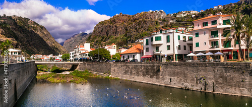 Ribeira Brava - charming touristic town and resort in south part of Madeira island. Portugal travel