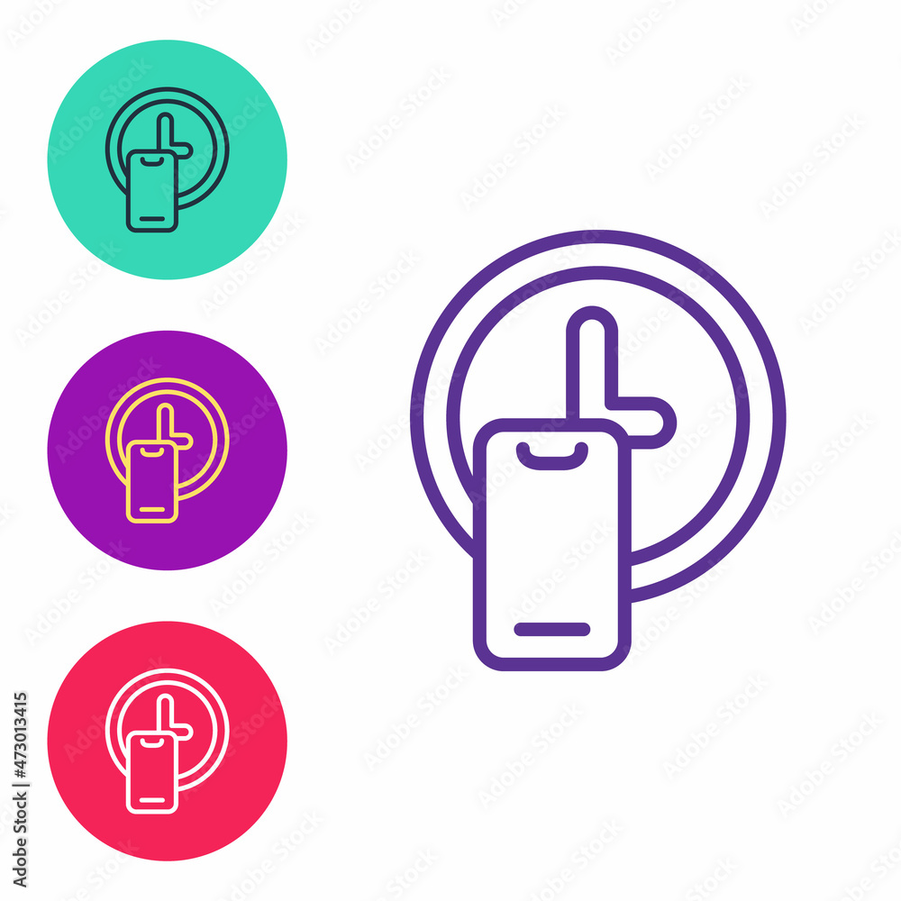 Set line Round the clock delivery icon isolated on white background. Set icons colorful. Vector Set line Round the clock delivery icon isolated on white background. Set icons colorful. Vector