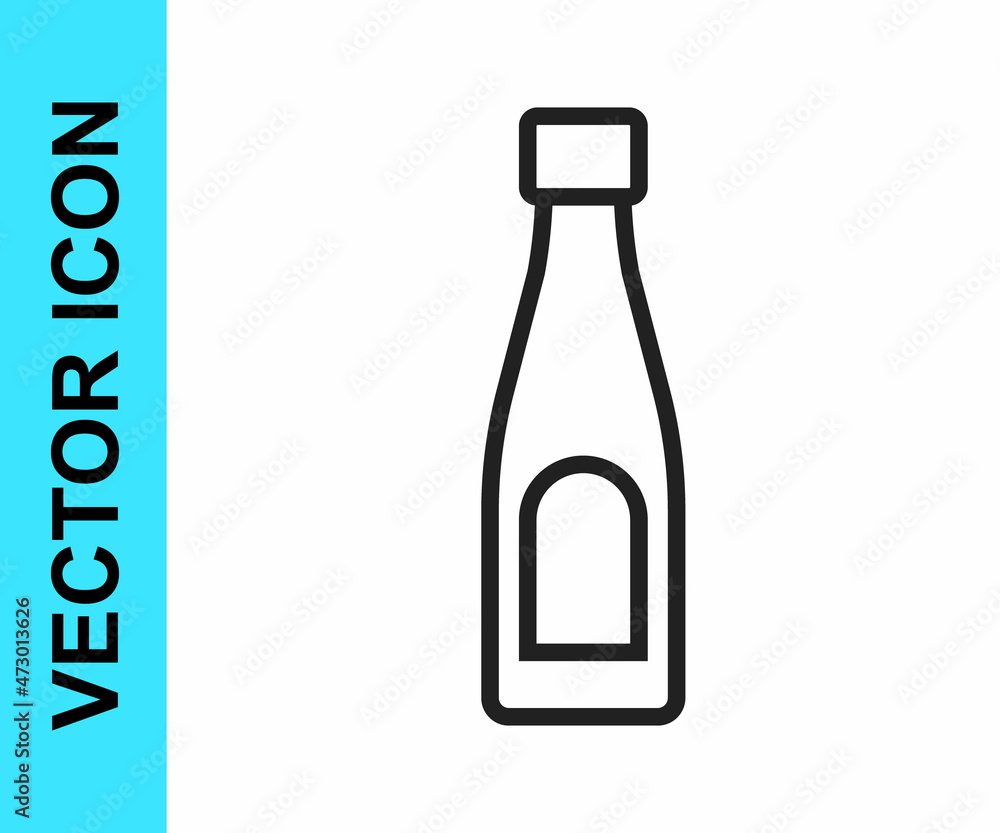 Black line Bottle of water icon isolated on white background. Soda aqua drink sign. Vector Black line Bottle of water icon isolated on white background. Soda aqua drink sign. Vector