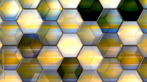 Fototapeta Naklejka Na Ścianę i Meble -  glass hexagon. art web pattern.  beautiful colorful background