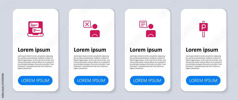 Obraz premium Set Parking, Taxi driver, and mobile app. Business infographic template. Vector
