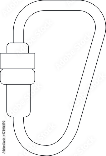 camping and outdoor icons carabiner and attachment