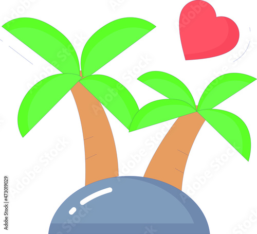 honeymoon icons palm tree and tree