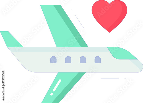 honeymoon icons aeroplane  and travel