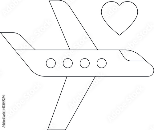 honeymoon icons aeroplane  and travel
