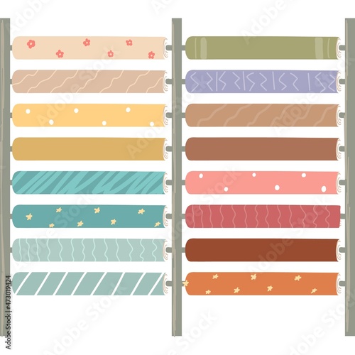 Wallpaper stockroom rack icon flat vector isolated