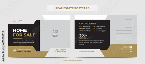 Real Estate Agent Business Postcard Template. Creative Real estate Postcard Template