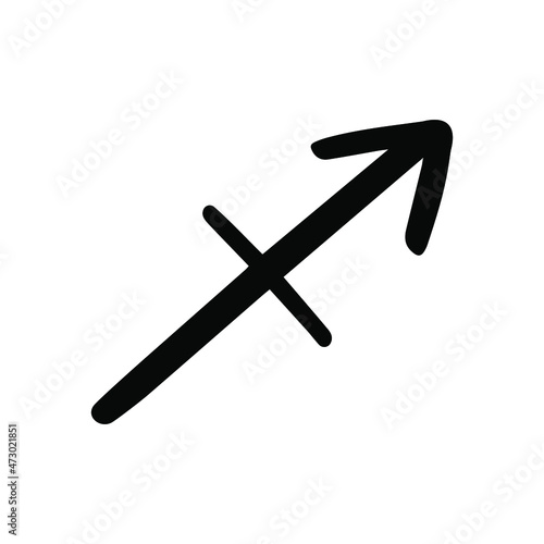 Vector Sagittarius zodiac sign. Astrology horoscope symbol on white background.