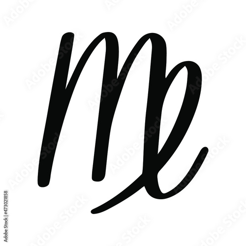 Vector Virgo zodiac sign. Astrology horoscope symbol on white background.
