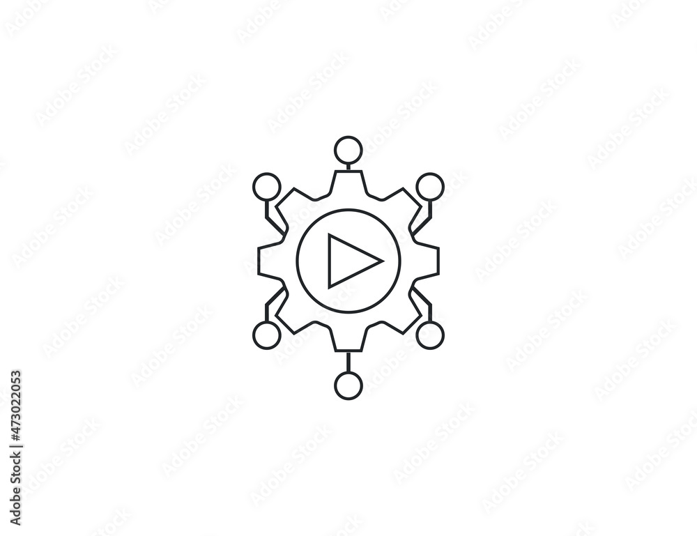Workflow, automation, processing icon. Vector illustration. Flat design. Workflow, automation, processing icon. Vector illustration. Flat design.