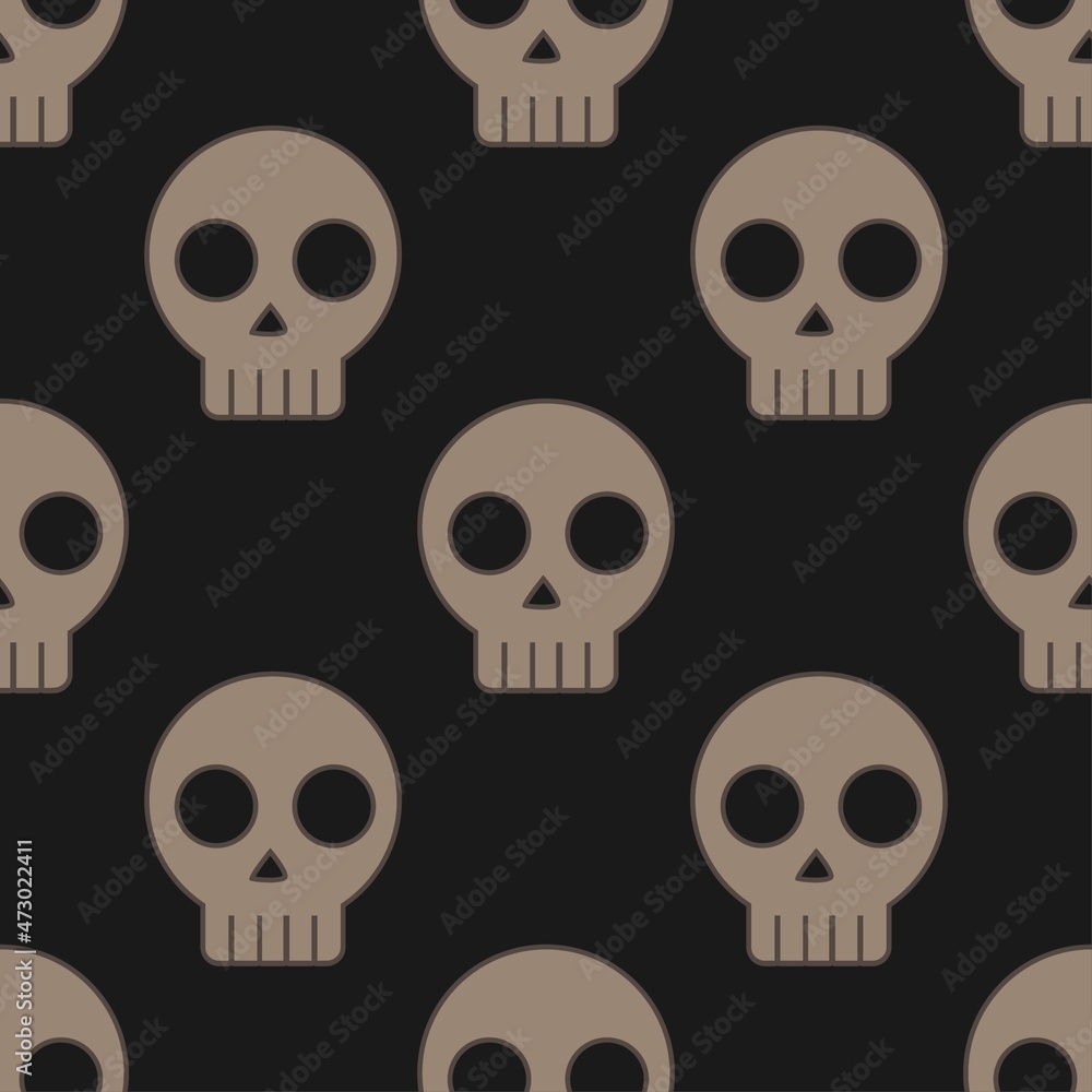 Seamless pattern of skull vector illustration