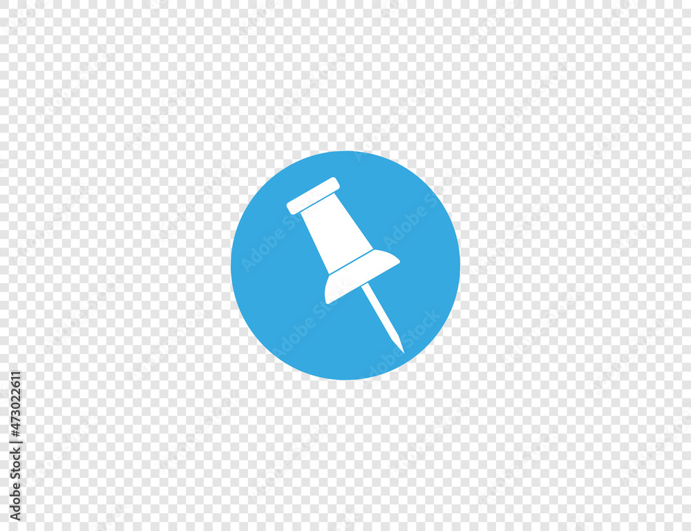 Pin, pushpin icon. Vector illustration. Flat design. Pin, pushpin icon. Vector illustration. Flat design.