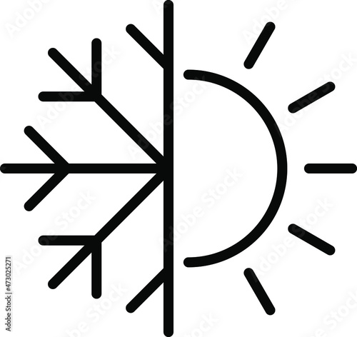 HVAC icon vector image. Thin Outline Vector illustration isolated on background.