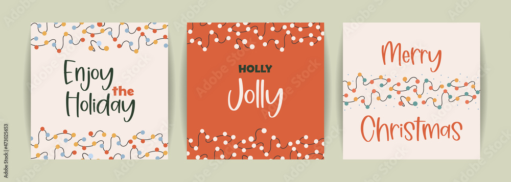 Christmas and Happy New Year collection of vector design . Template for card, poster, flyer and other use Christmas and Happy New Year collection of vector design . Template for card, poster, flyer and other use
