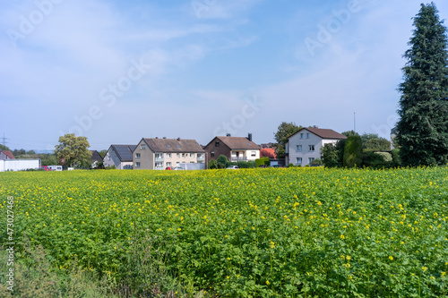 Dorf hinter Feld