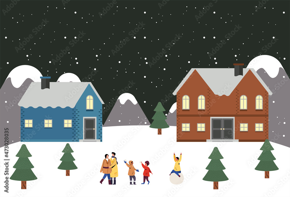 Fototapeta premium Christmas and holiday season - Little village