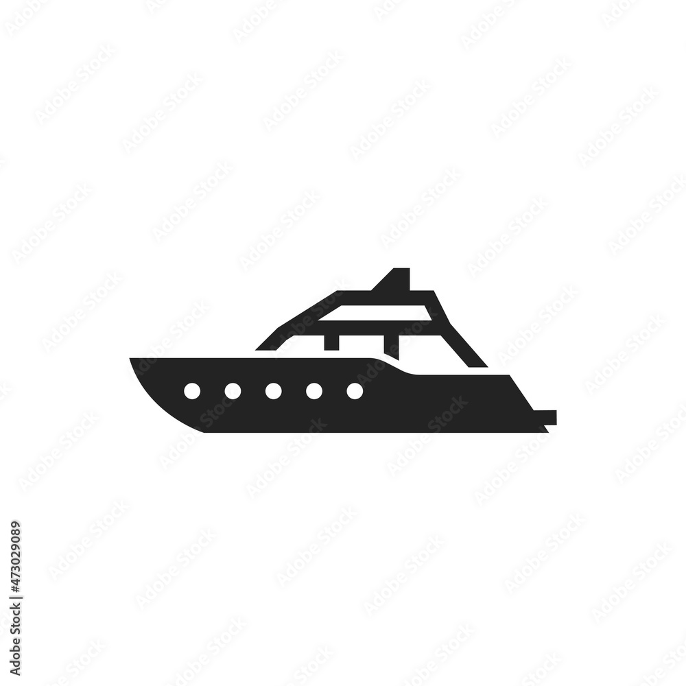 luxury yacht icon. sea transport for travel and rest. isolated vector image