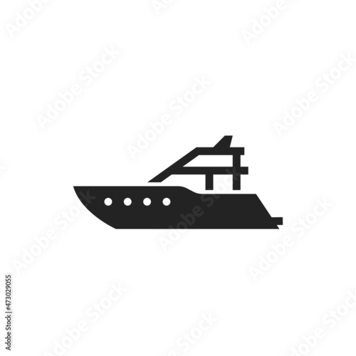 motor yacht icon. sea transport for travel and rest
