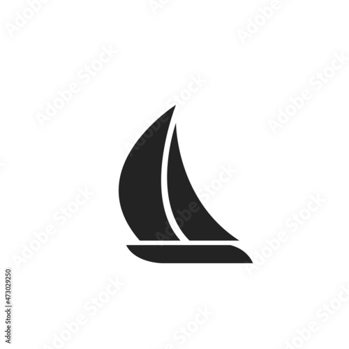 sailboat icon. sailing and regatta symbol. isolated vector image