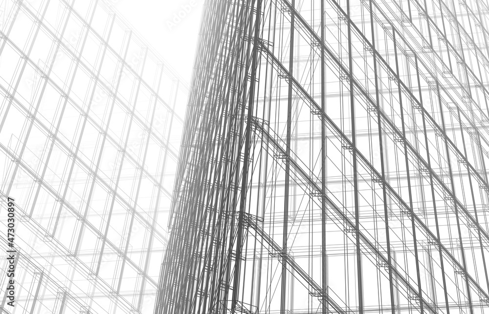 Architecture digital drawing 3d illustration Architecture digital drawing 3d illustration