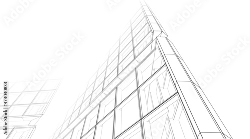 Architecture digital drawing 3d illustration