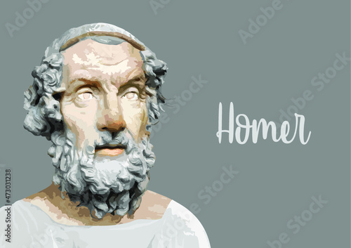 Homer - portrait with grey background