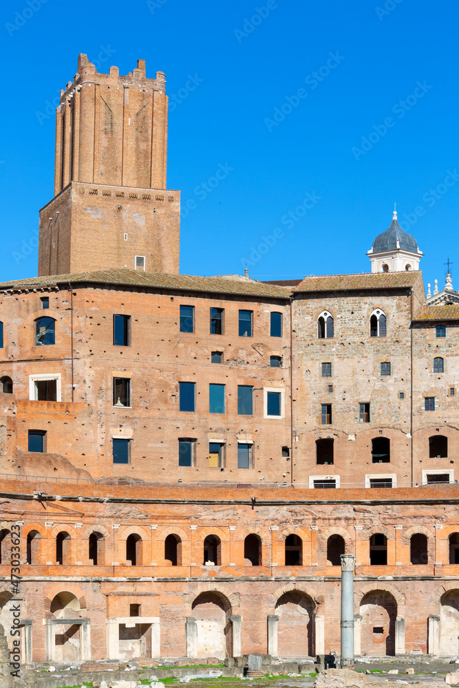 Trajan's Market, built in the 2nd century located on the Imperial Forums near the Roman Forum, Rome, Italy