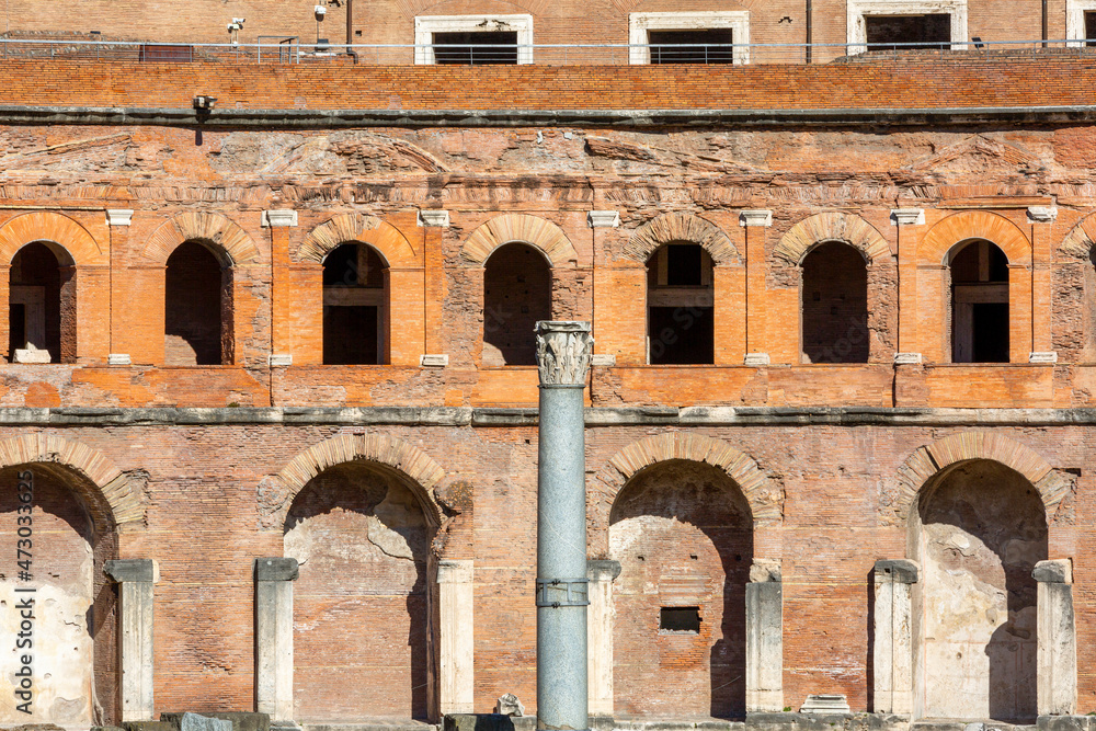 Trajan's Market, built in the 2nd century located on the Imperial Forums near the Roman Forum, Rome, Italy