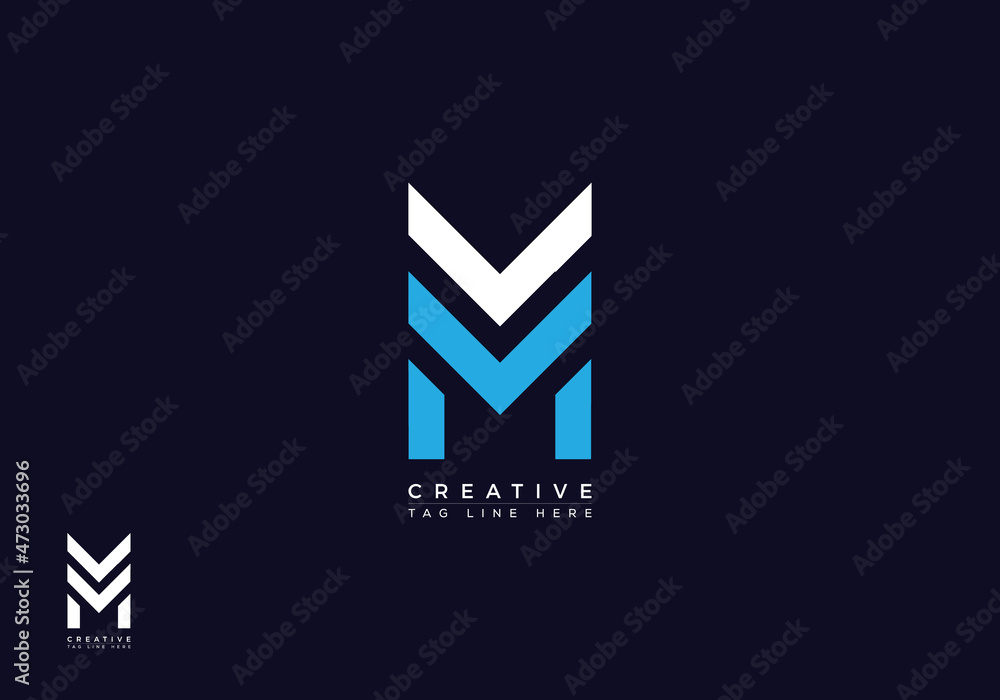 Premium Vector  Modern monogram initial letter mm logo design