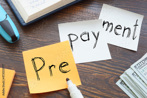 Prepayment is shown on the business photo using the text photo