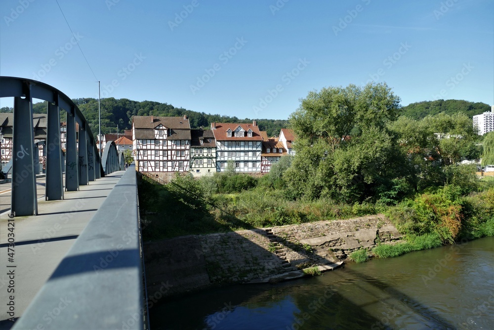 Fuldabrücke mit Fachwerkhäusern in Rotenburg