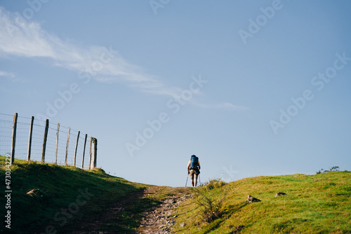 Track over the Pyrenees from St Jean Pied du Port to Roncevaux on the Camino Frances to Santiago de Compostela photo