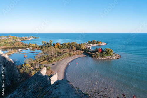 Canvas Print Beautiful view of Scarborough Bluffs on a sunny day in Toronto Ontario Canada
