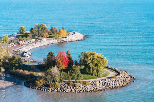 Canvas Print Beautiful view of Scarborough Bluffs on a sunny day in Toronto Ontario Canada