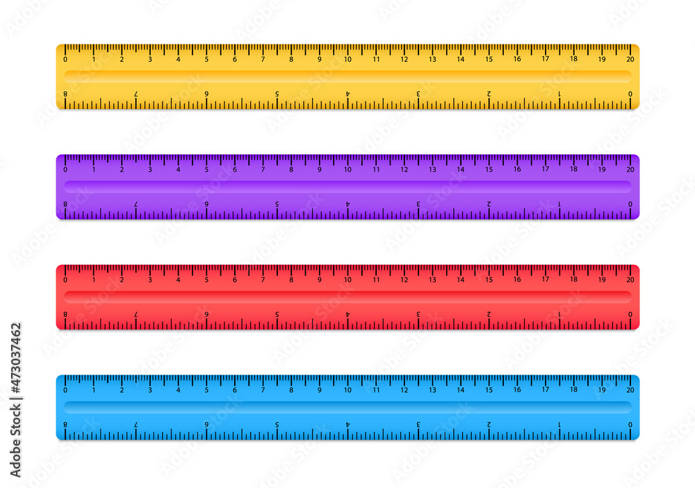 Color school measuring rulers in centimeters Vector Image