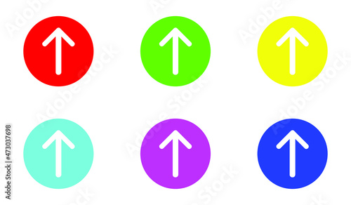 Free Download Colorful Arrow Up Vector Icon. Arrow up sign. Top vector icon. Upload symbol. Arrow icon graphic vector sign symbol in a rounded flat design style on white background. - GFXLoad