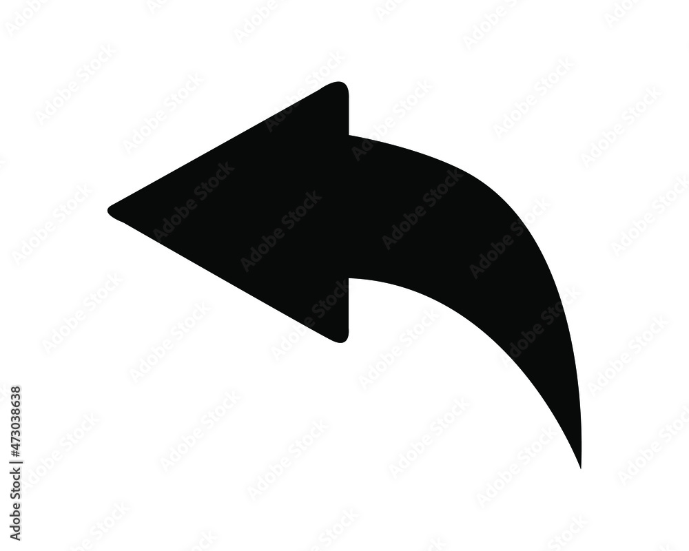 Back arrow icon. Design vector sign symbol. Flat design style. Vector icon on white background Back arrow icon. Design vector sign symbol. Flat design style. Vector icon on white background