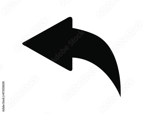 Back arrow icon. Design vector sign symbol. Flat design style. Vector icon on white background