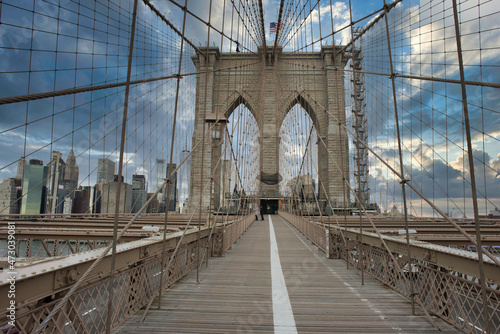 New York Brooklyn bridge on autumn or winter © adrian_ilie825