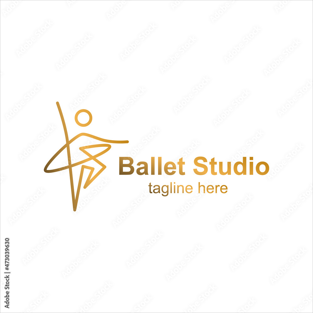 Ballet logo formed with simple and modern lines Ballet logo formed with simple and modern lines