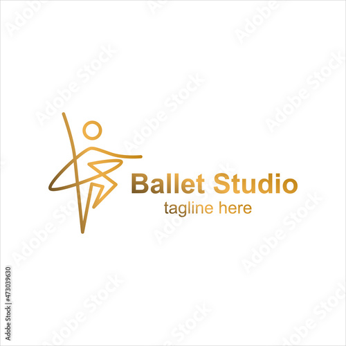 Ballet logo formed with simple and modern lines