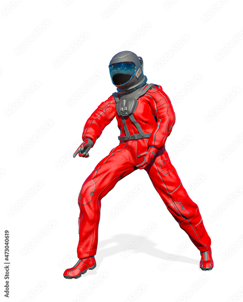 astronaut found something on white background