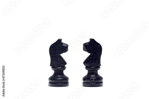 Schwarzes Paar Schach-Springerfiguren