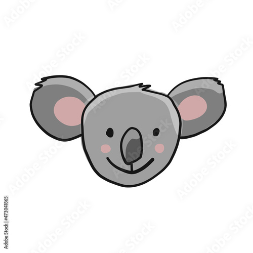 Little Koala face. Character for your design