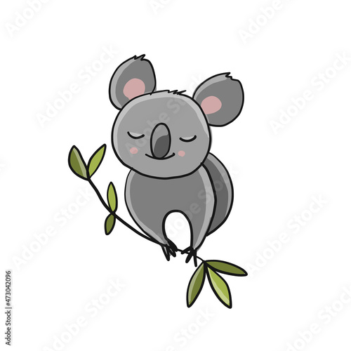 Little Koala character. Sketch for your design